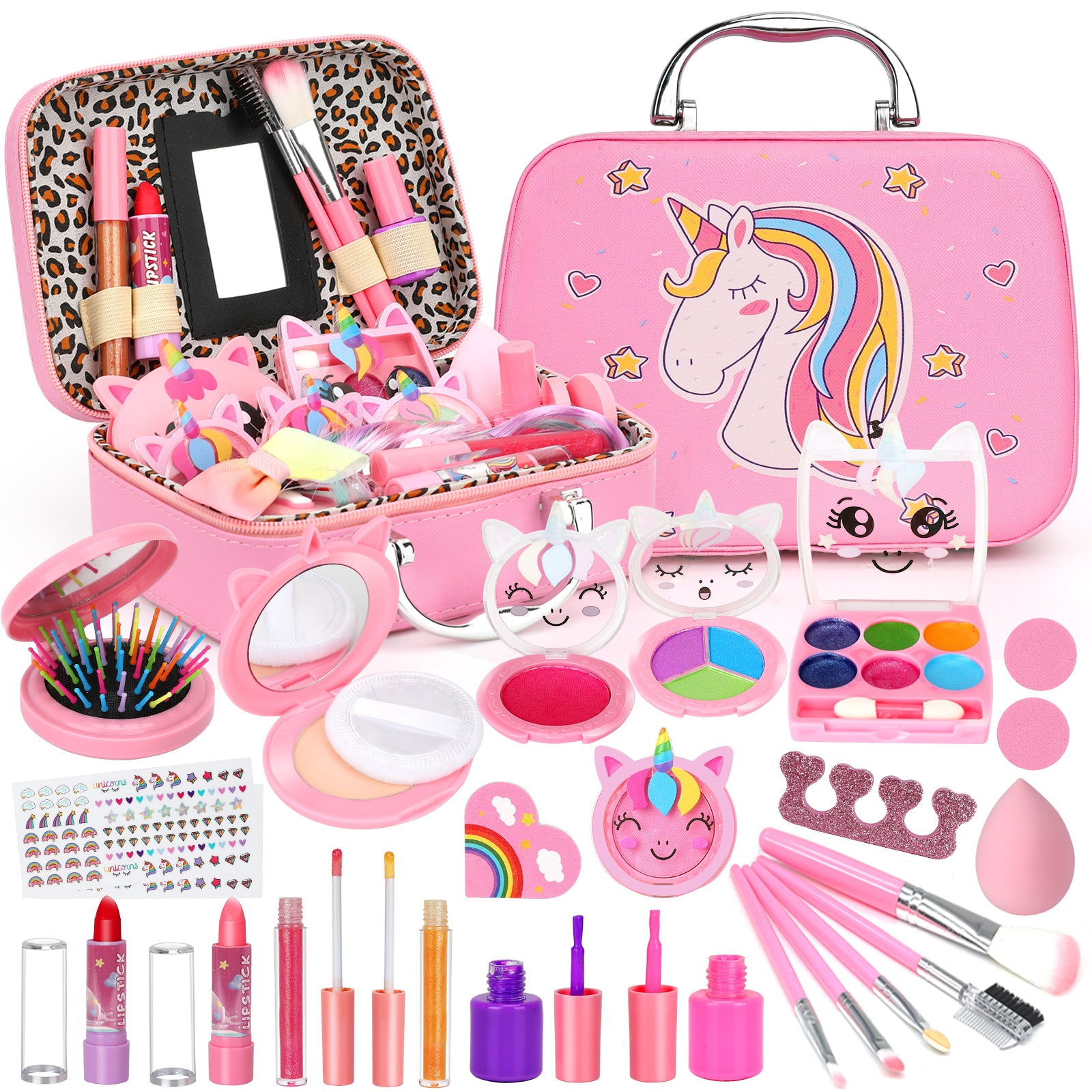 Sendida Kids Makeup Kit Girl Toys, Toys for Girls Washable Makeup Princess Make Up Girl Toys Age 4 5 6 7 8 9 Birthday Gift