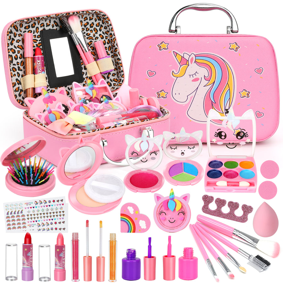 Sendida Kids Makeup Kit Girl Toys, Toys for Girls Washable Makeup Princess Make Up Girl Toys Age 4 5 6 7 8 9 Birthday Gift
