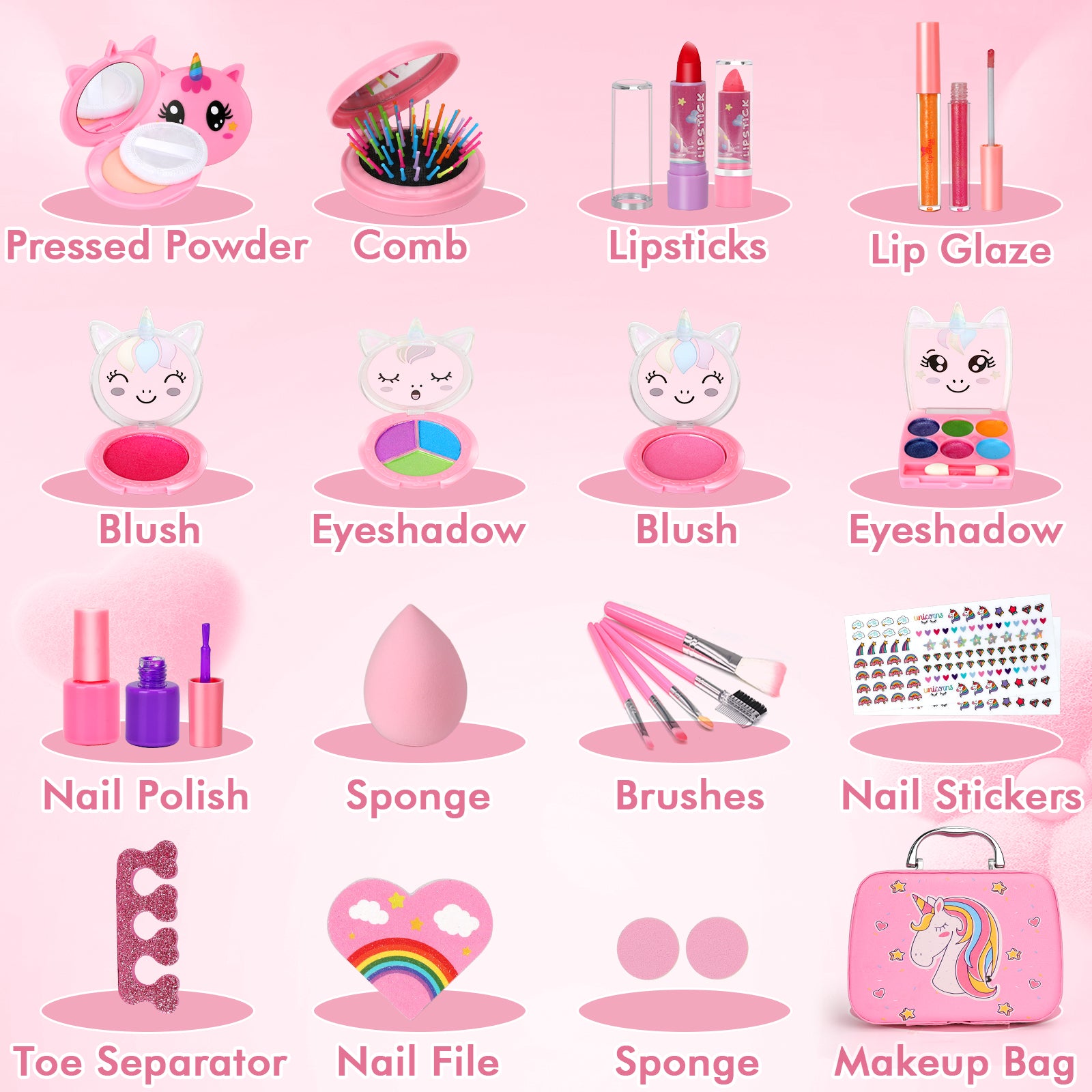 Sendida Kids Makeup Kit Girl Toys, Toys for Girls Washable Makeup Princess Make Up Girl Toys Age 4 5 6 7 8 9 Birthday Gift
