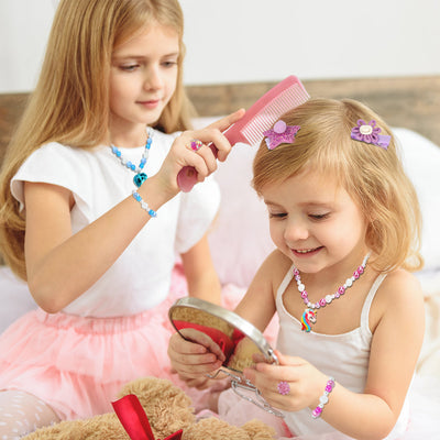 Aureyung Kids Jewelry Kit 47 PCS, Girls Dress Up Play Jewelry Set, Toys Ages 3-12