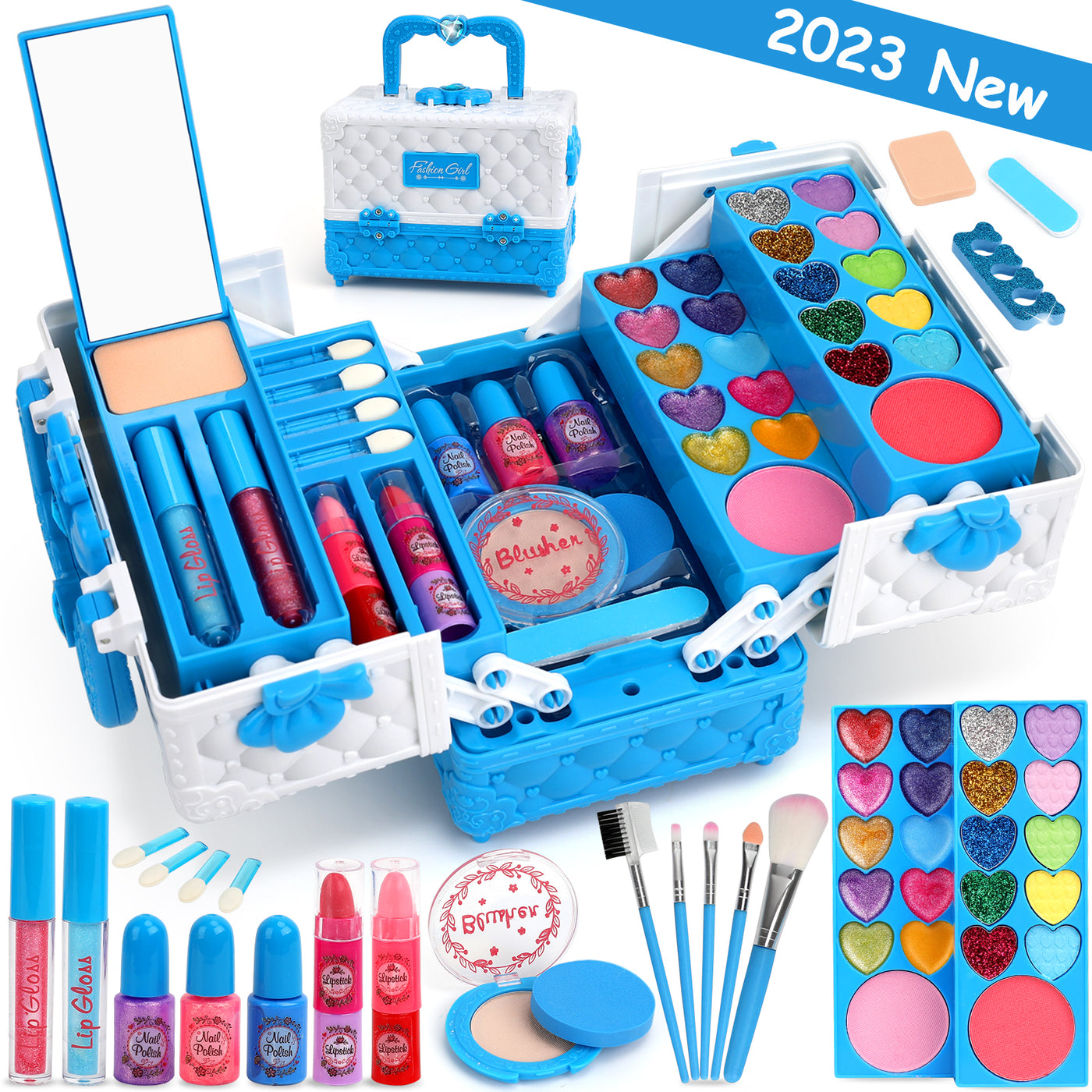  Flybay Kids Makeup Kit for Girl,Washable Real Frozen Make up  kit, Girl Toys for 4 5 6 7 8 9 Years Old Girl : Toys & Games