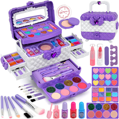 54 Pcs Kids Makeup Set for Girls, Washable Real Cosmetic Toddler Makeup Kit