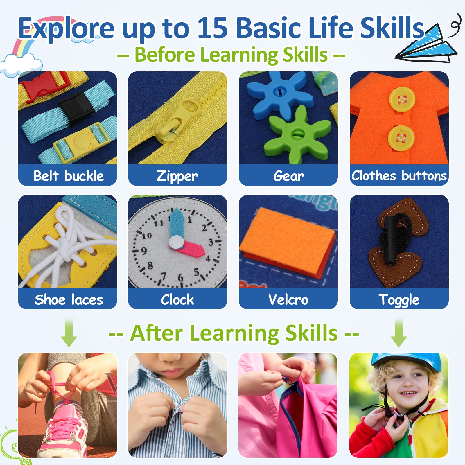 Flybay Busy Board, Toddler Toys Ages, Montessori Toys for 1 2 3 4 Year Old, Educational Learning Toys for Learning Fine Motor Skills, Christmas Birthday Gifts