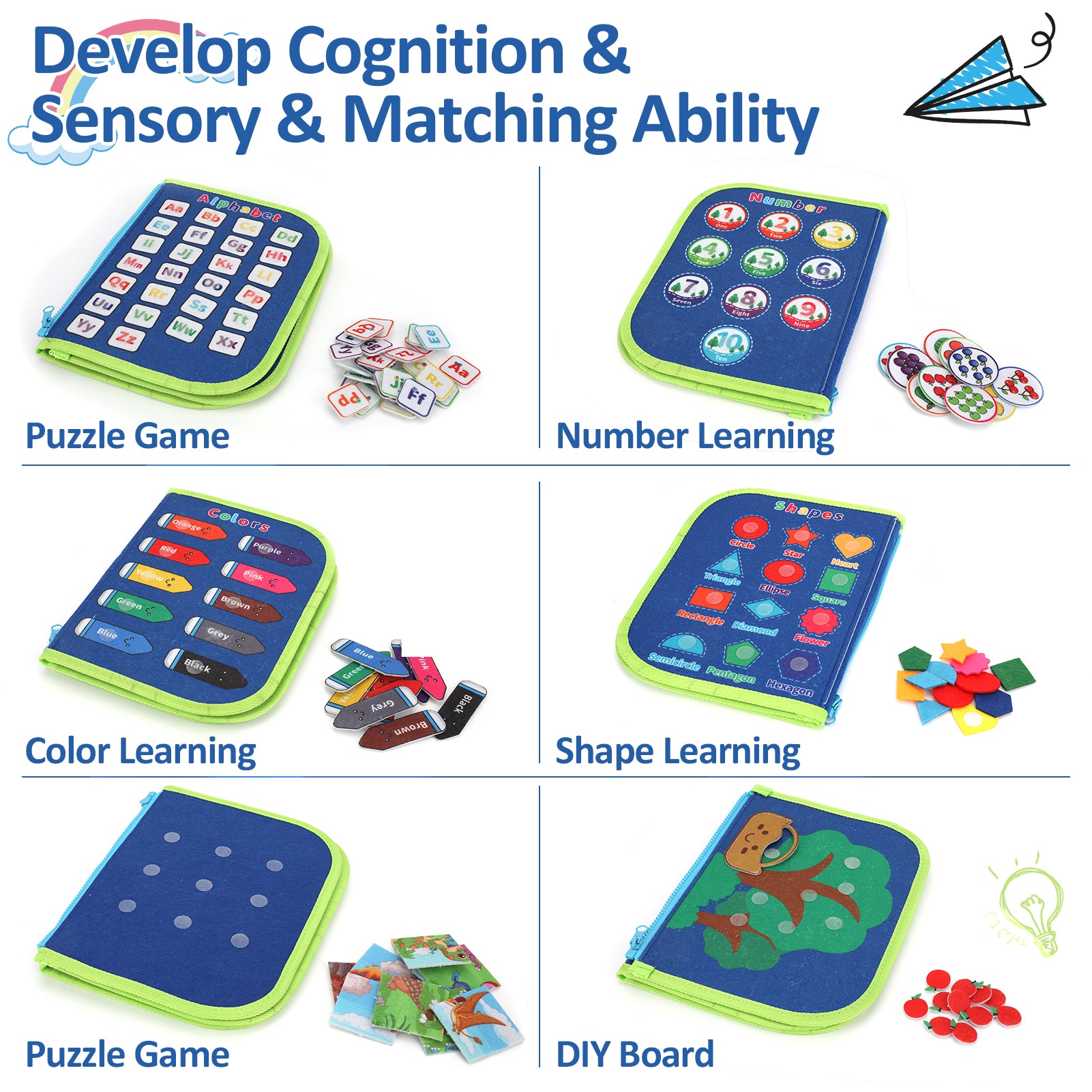 Flybay Busy Board, Toddler Toys Ages, Montessori Toys for 1 2 3 4 Year Old, Educational Learning Toys for Learning Fine Motor Skills, Christmas Birthday Gifts