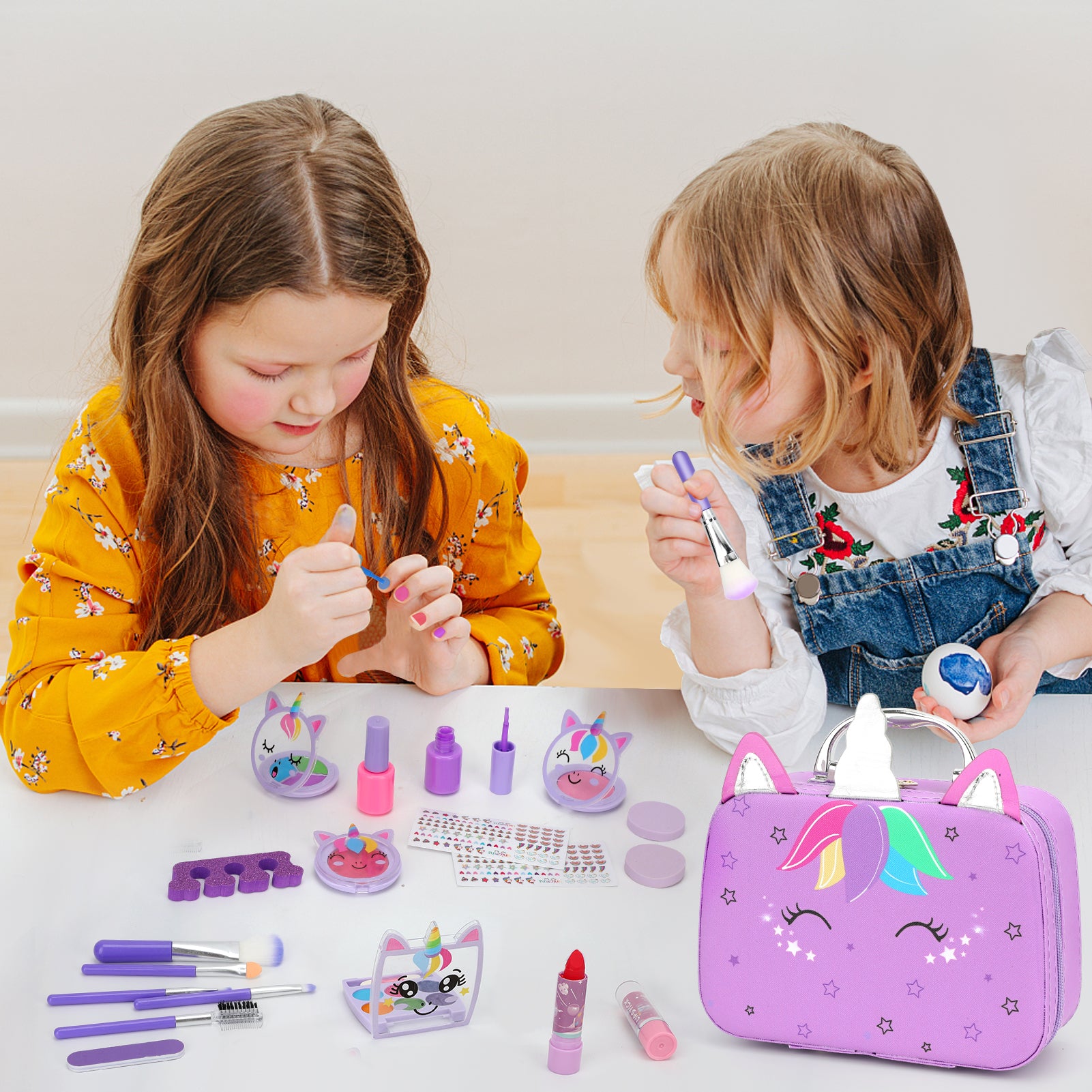 Kids Makeup Kit for Girl Toys, Sendida Kids Washable Makeup Girls Toys with Unicorn Makeup Case for Toddler Children Christmas Birthday Gifts Toys for 3 4 5 6 7 8-12 Year Old Girls