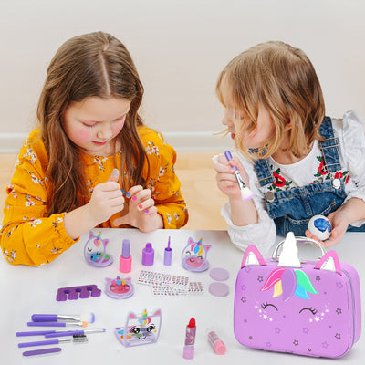 Kids Makeup Kit for Girl Toys, Sendida Kids Washable Makeup Girls Toys with Unicorn Makeup Case for Toddler Children Christmas Birthday Gifts Toys for 3 4 5 6 7 8-12 Year Old Girls