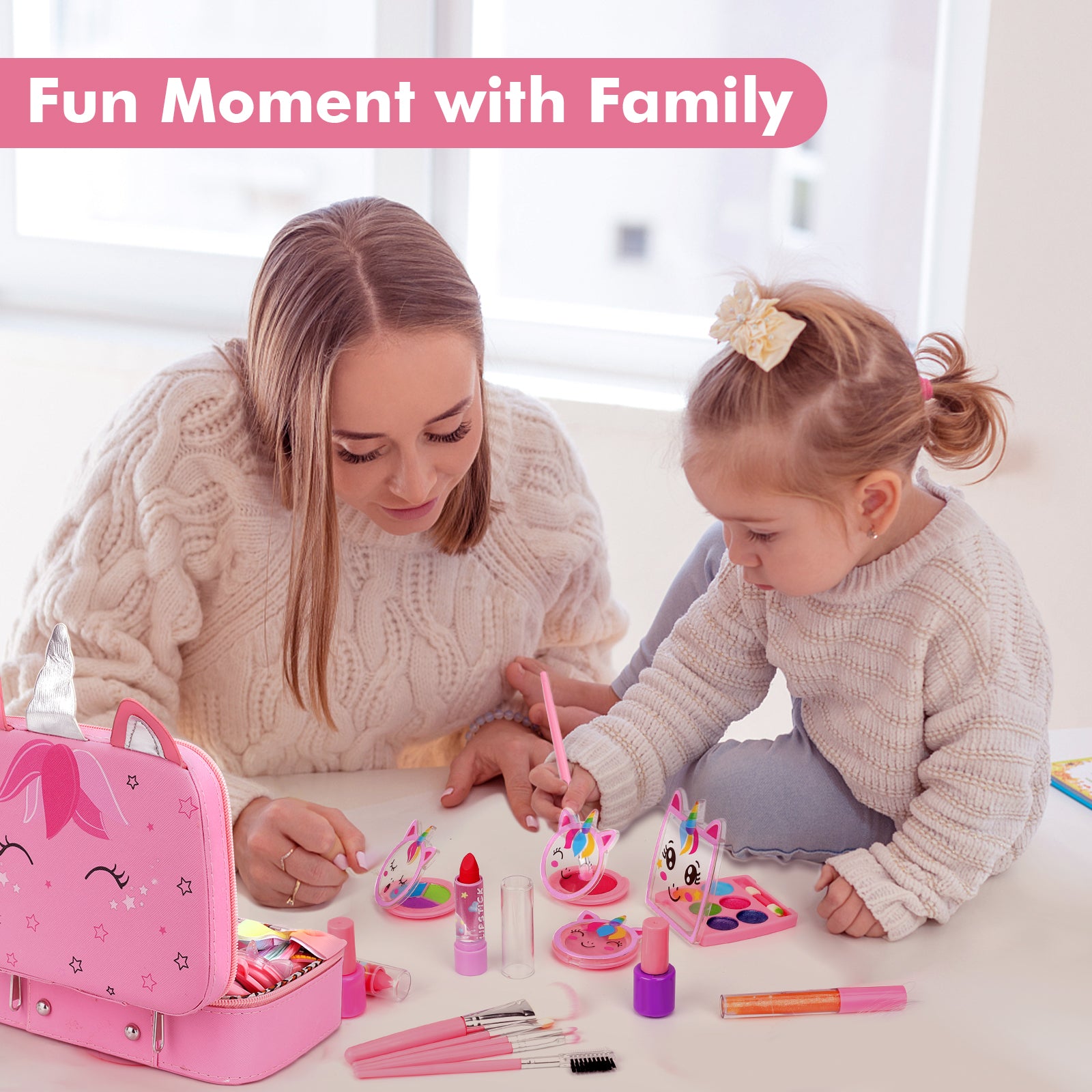 Kids Washable Makeup Girls Toys - Girls Makeup Kit for Kids Make up Set Real Makeup for Kid Little Girls Toddlers Children Princess Christmas Birthday Gifts Toys for 3 4 5 6 7 8 9 10 Year Old Girls