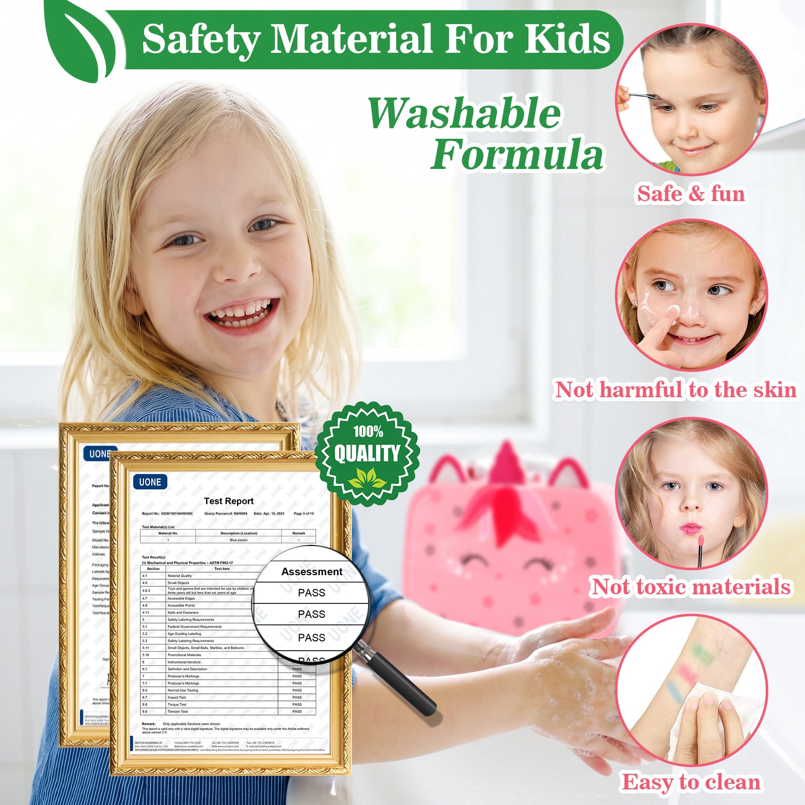 Feibely Kids Makeup Kit Toys for Girls , Washable Makeup Kit for Kids, Princess Toy Birthday Gifts for Girl Ages 3-12