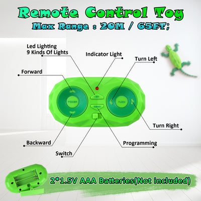 Remote Control Gecko Toy, Rechargeable RC Lizard with LED Light, Gravity-Defying Movement Interactive Prank Toy, Birthday Gifts for Kids Ages 3-12