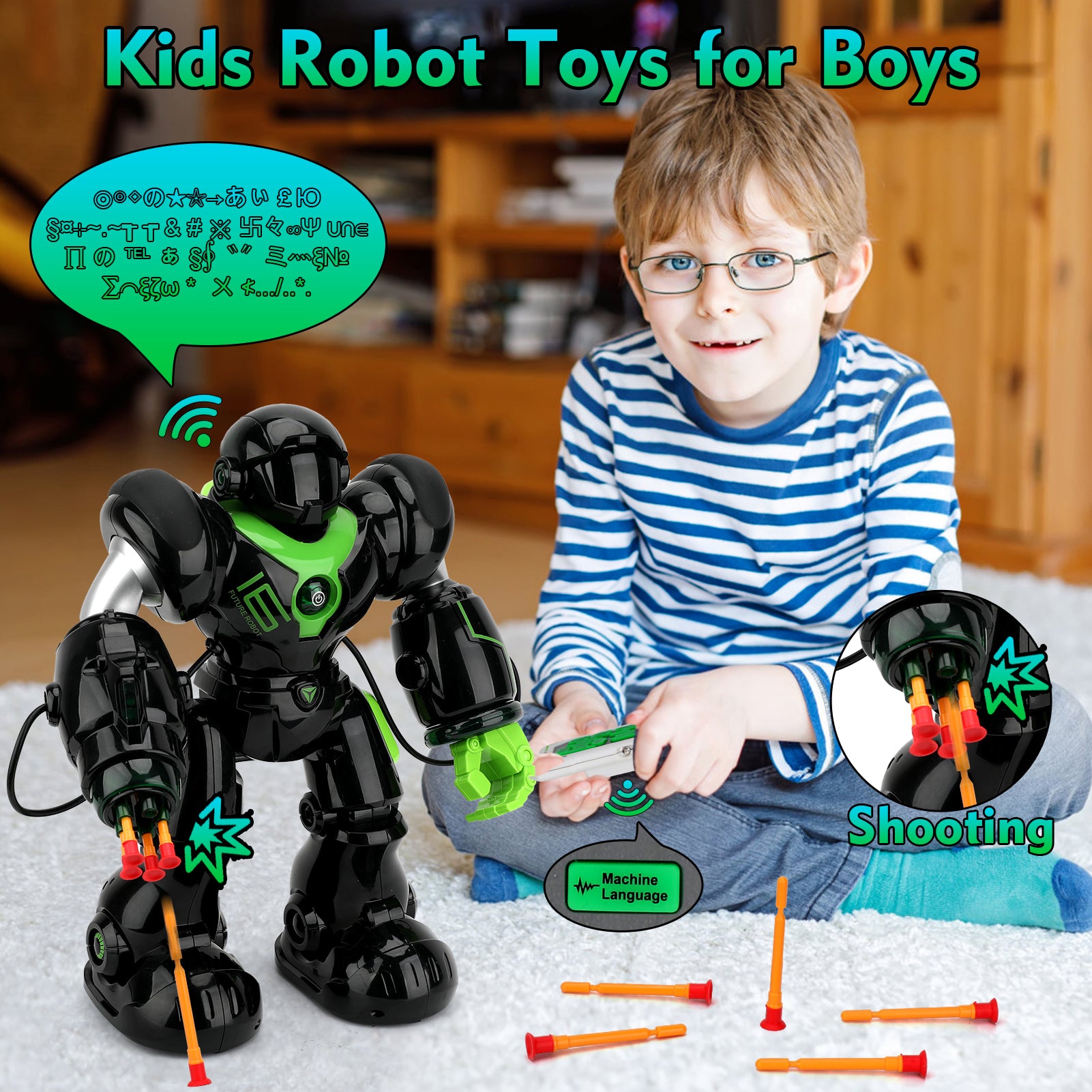 Flybay Robot Toy for Kids Remote Control Robot Toy, 14 Inches Tall Robot Smart Gesture Sensing Rechargeable & Programmable Robot Walking Dancing Singing Chirstmas Gift for 3-15 Years Old Boys Girls