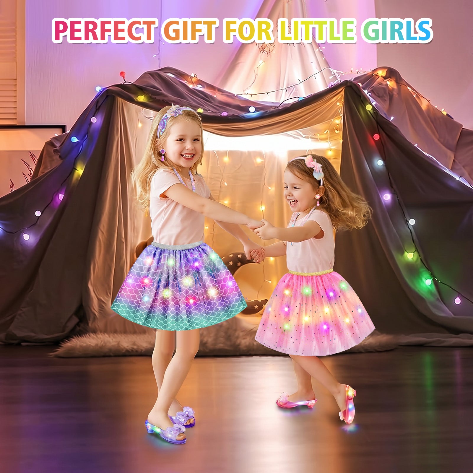 Flybay Princess Dress up for Girls, Toddler Dress up Clothes with Shoes & Accessories, Girls Role Play Princess Toys Gift for Girls 3 4 5 6 Years Old