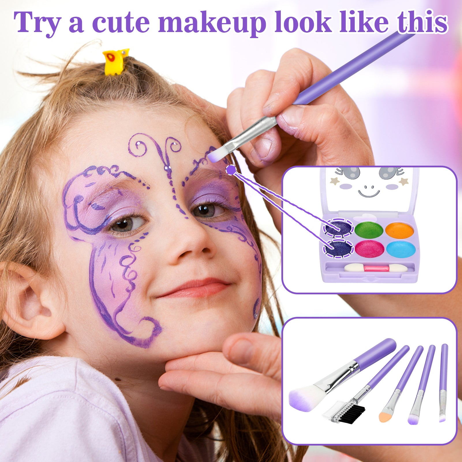 Kids Makeup Kit for Girl Toys, Sendida Kids Washable Makeup Girls Toys with Unicorn Makeup Case for Toddler Children Christmas Birthday Gifts Toys for 3 4 5 6 7 8-12 Year Old Girls