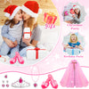 Flybay Princess Dress up for Girls, Princess Cape, Crown with Uni-corn bag Little Girl Costume Toy for Kids Toddlers Birthday Gift