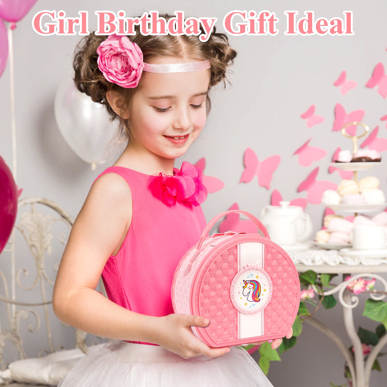 Kids Makeup Kit for Girl, 66 Pcs Washable Makeup Set for Little Girls, Real Cosmetic Set Pretend Play Makeup Toy Beauty Set Christmas & Birthday Gift Age 3 4 5 6 7 8 9+ Year Old Kids Toddler Toys