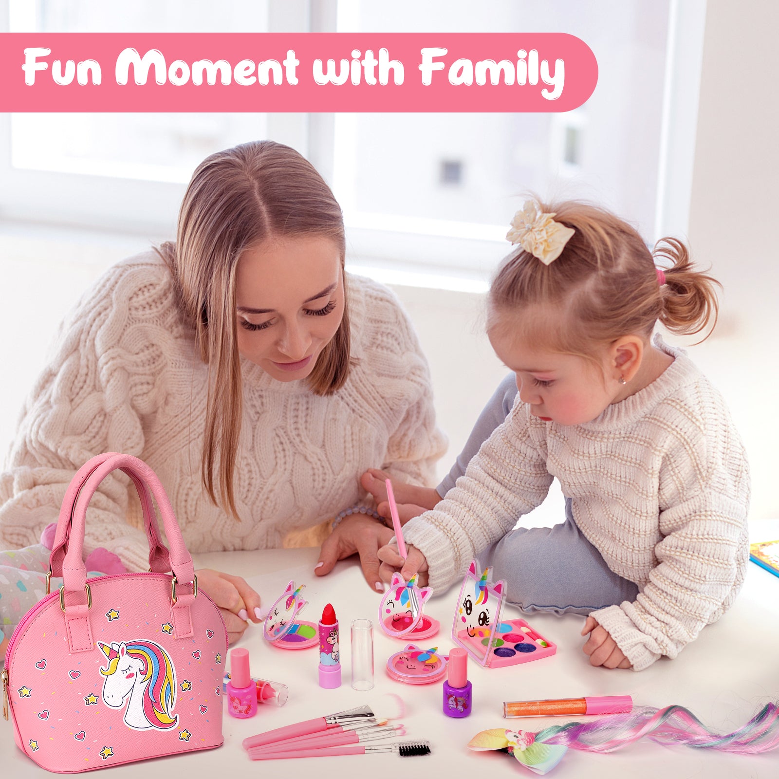 Sendida Kids Makeup Kit for Girls, Real Washable Makeup Toy for Little Girl Princess Play Make Up Birthday Gift Toy for Toddler Kid Girls Children Age 4 5 6 7 8 9 10 Year Old