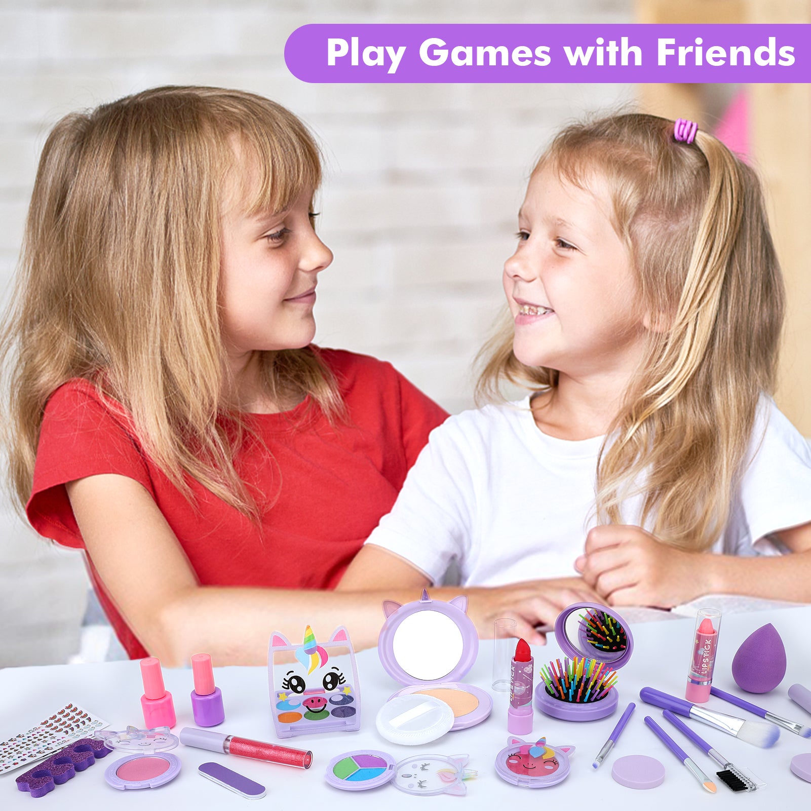 Kids Makeup Kit for Girl Toys, Sendida Kids Washable Makeup Girls Toys with Unicorn Makeup Case for Toddler Children Christmas Birthday Gifts Toys for 3 4 5 6 7 8-12 Year Old Girls