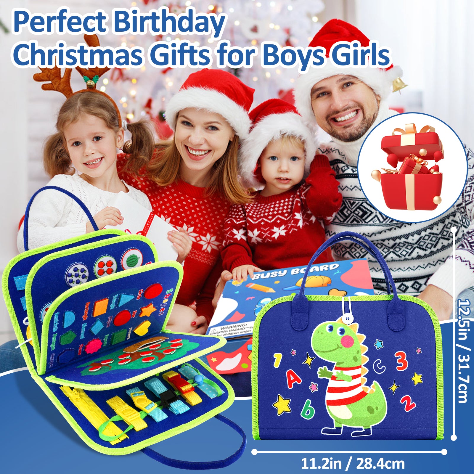 Flybay Busy Board, Toddler Toys Ages, Montessori Toys for 1 2 3 4 Year Old, Educational Learning Toys for Learning Fine Motor Skills, Christmas Birthday Gifts