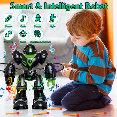 Flybay Robot Toy for Kids Remote Control Robot Toy, 14 Inches Tall Robot Smart Gesture Sensing Rechargeable & Programmable Robot Walking Dancing Singing Chirstmas Gift for 3-15 Years Old Boys Girls