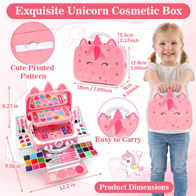 Feibely Kids Makeup Kit Toys for Girls , Washable Makeup Kit for Kids, Princess Toy Birthday Gifts for Girl Ages 3-12