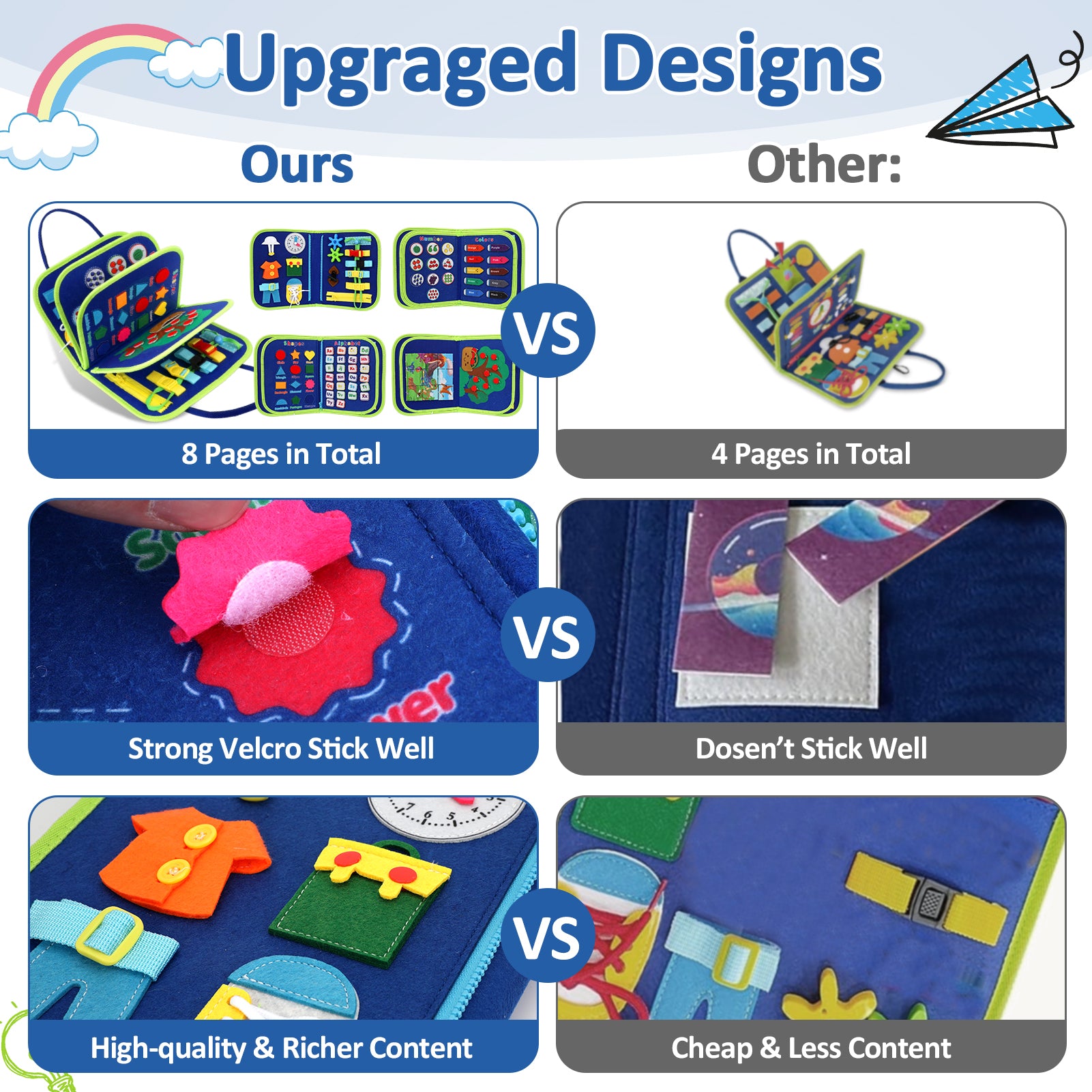 Flybay Busy Board, Toddler Toys Ages, Montessori Toys for 1 2 3 4 Year Old, Educational Learning Toys for Learning Fine Motor Skills, Christmas Birthday Gifts