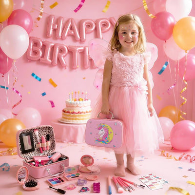 Flybay Kids Makeup Kit for Girls, Princess Toys Washable Makeup Set  for Toddlers Children Princess Dress Up Birthday Gifts Toys for 3-12 Year Old Girls