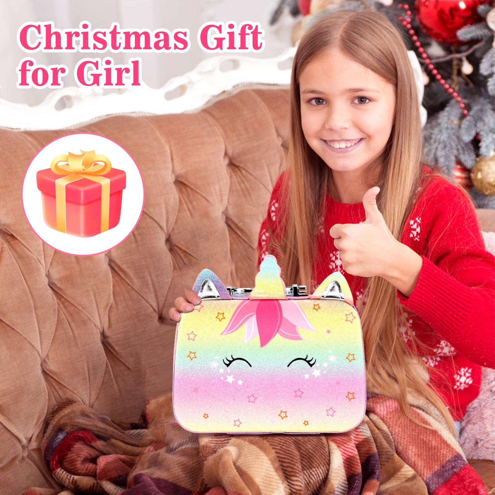 Feibely Kids Nail Art Kit with Dryer and Stickers, Girls Nail Toy Set, Birthday Gift for Girls Ages 4-12