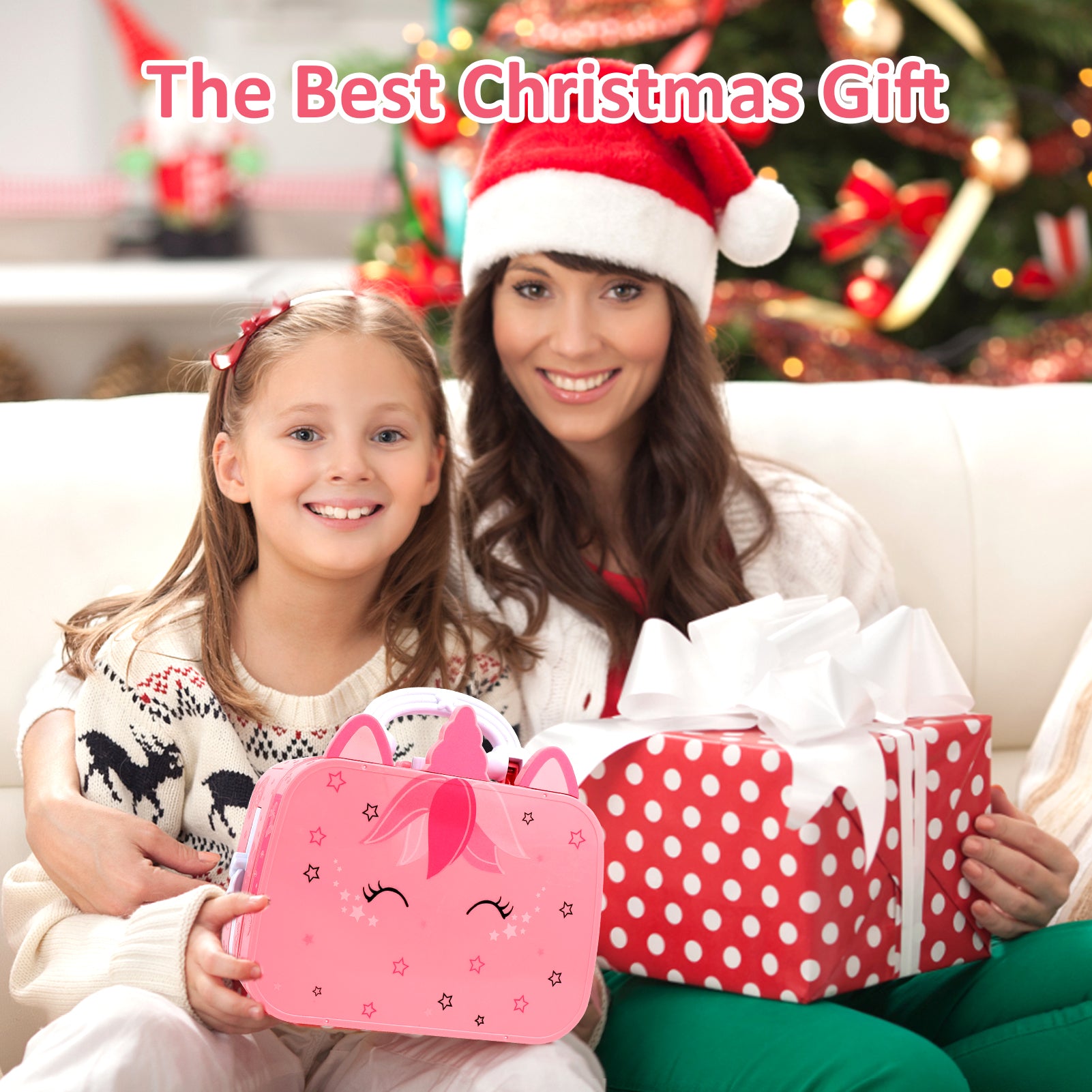 Feibely Kids Makeup Kit Toys for Girls , Washable Makeup Kit for Kids, Princess Toy Birthday Gifts for Girl Ages 3-12