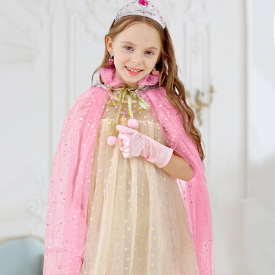 Flybay Princess Dress up for Girls, Princess Cape, Crown with Uni-corn bag Little Girl Costume Toy for Kids Toddlers Birthday Gift