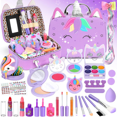 Kids Makeup Kit for Girl Toys, Sendida Kids Washable Makeup Girls Toys with Unicorn Makeup Case for Toddler Children Christmas Birthday Gifts Toys for 3 4 5 6 7 8-12 Year Old Girls