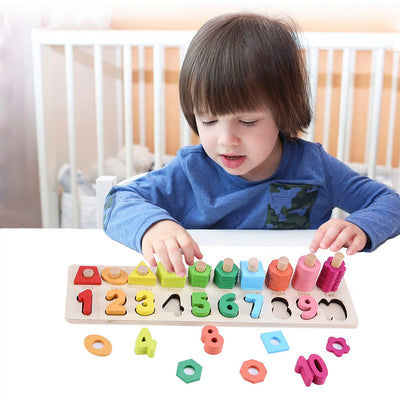 Montessori Math Shapes Puzzle Toys 2 in 1