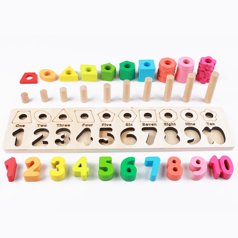 Montessori Math Shapes Puzzle Toys 2 in 1