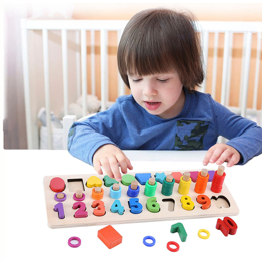 Sendida Shape Sorter Number and Math Stacking Blocks Toddlers Learning Toys