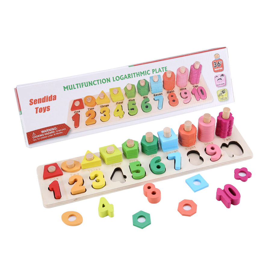 Montessori Math Shapes Puzzle Toys 2 in 1