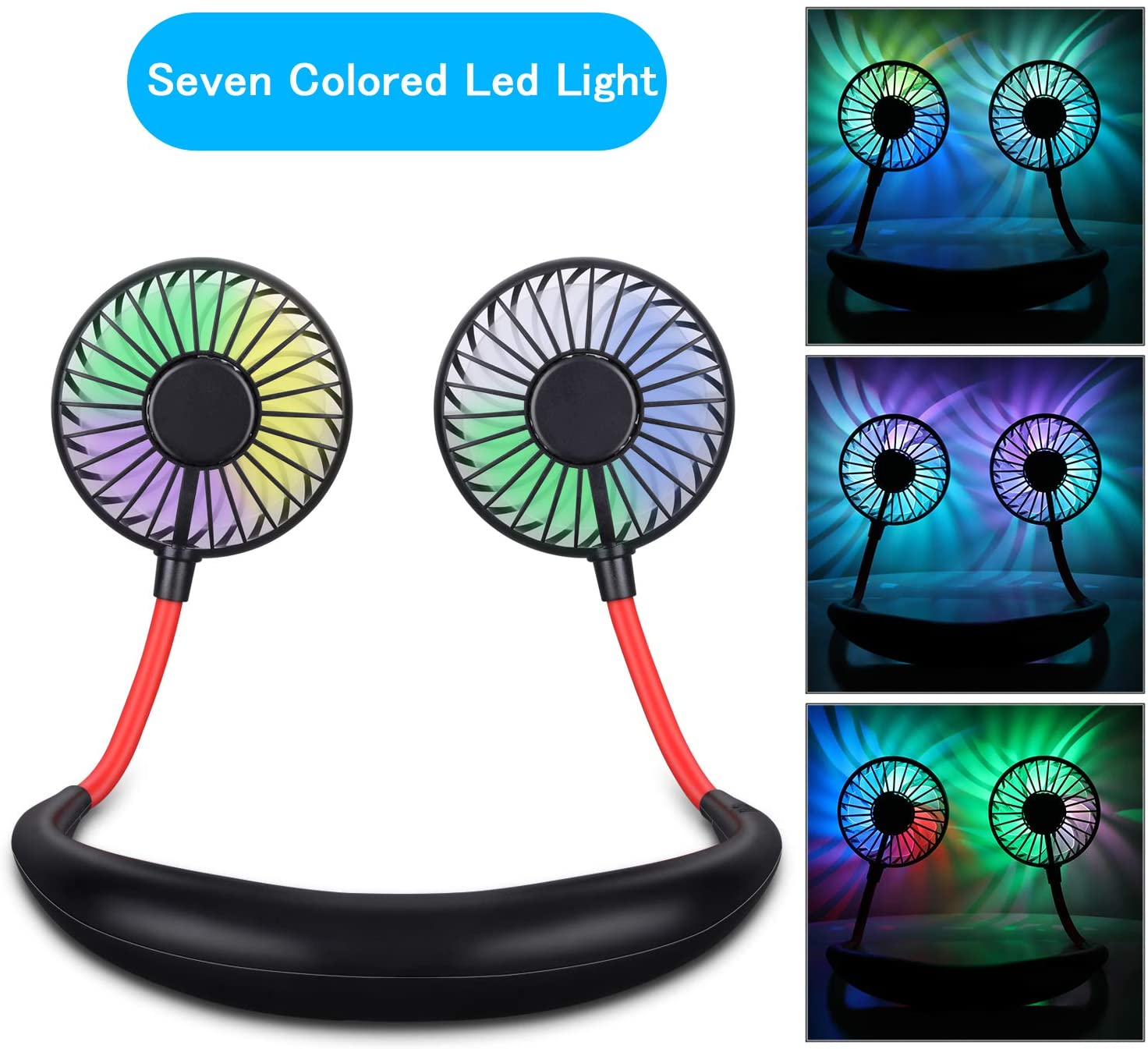 Portable USB Rechargeable Headphone Design LED Fan