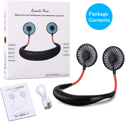 Portable USB Rechargeable Headphone Design LED Fan